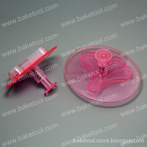 Plastic 2pcs Surfinia Cake Fondant Plunger Cutter Cookie Cutter Mold Set in Transparent Pink